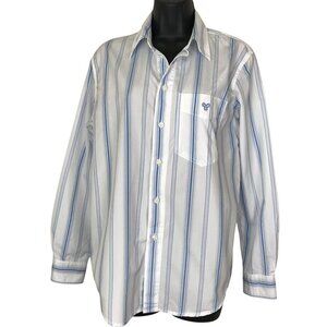 Aritzia TNA Blue White Pin Stripped Button Down Shirt Size 1